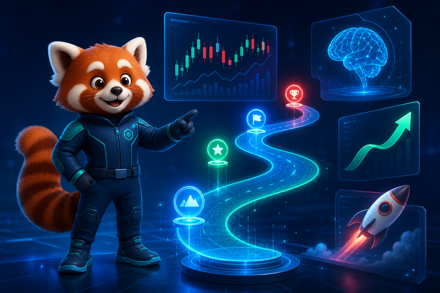 Gainvest holographic roadmap illustration